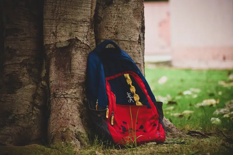 Close-Up Photography of Backpack on Tree